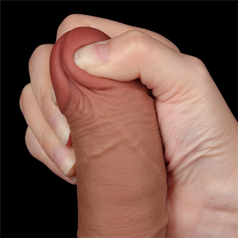 LOVETOY - DILDO SLIDING SKIN 7.5 BROWN