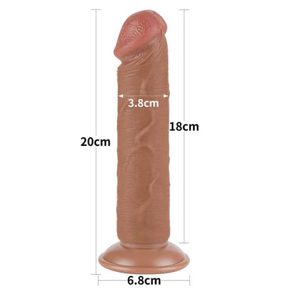 LOVETOY - DILDO SLIDING SKIN 8 BROWN