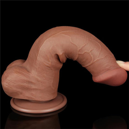 LOVETOY - DILDO SLIDING SKIN 8 BROWN