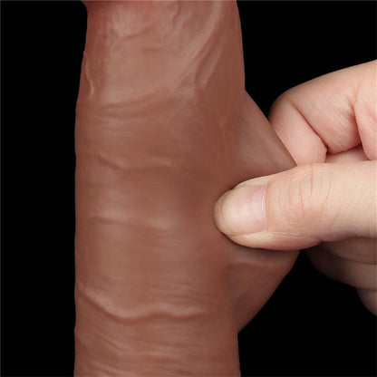 LOVETOY - DILDO SLIDING SKIN 8 BROWN