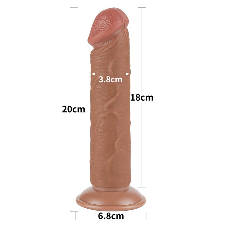LOVETOY - DILDO SLIDING SKIN 8 BROWN