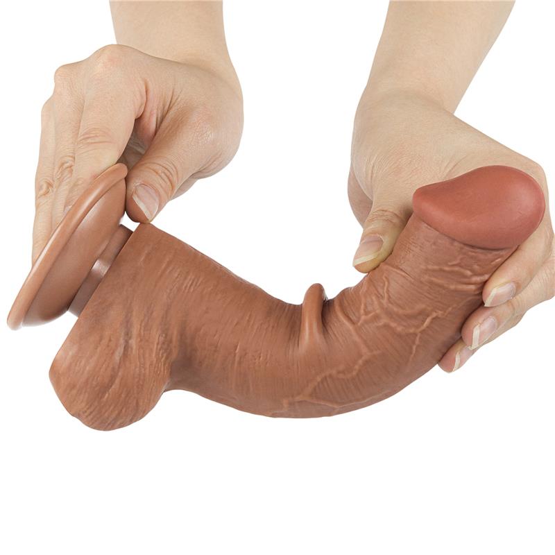LOVETOY - DILDO SLIDING SKIN 8 BROWN