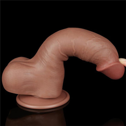 LOVETOY - DILDO SLIDING SKIN 8 BROWN