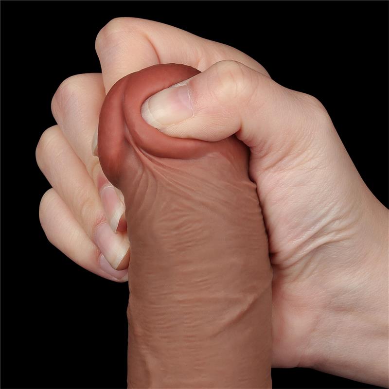 LOVETOY - DILDO SLIDING SKIN 8 BROWN