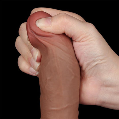 LOVETOY - DILDO SLIDING SKIN 8 BROWN