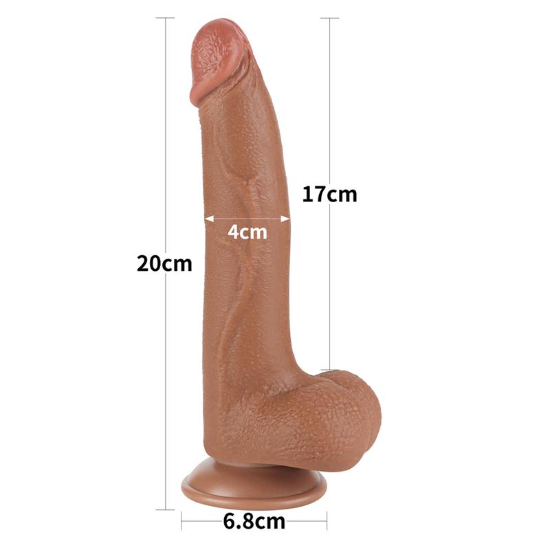 LOVETOY - DILDO SLIDING SKIN 8.5 BROWN