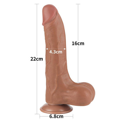 LOVETOY - DILDO SLIDING SKIN 8.5 BROWN