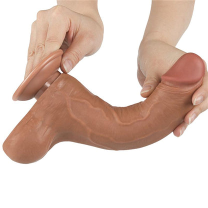 LOVETOY - DILDO SLIDING SKIN 8.5 BROWN