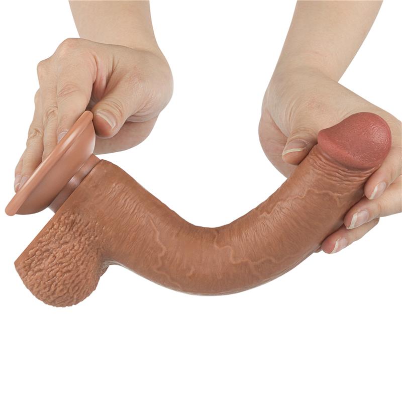 LOVETOY - DILDO SLIDING SKIN 9 BROWN