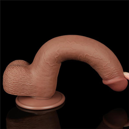 LOVETOY - DILDO SLIDING SKIN 9 BROWN