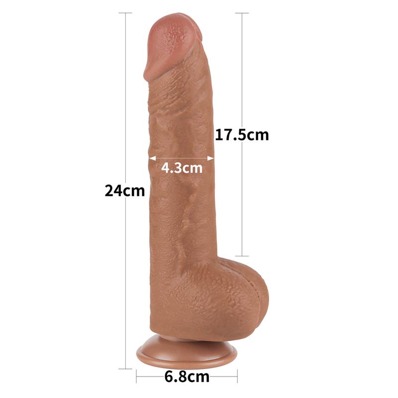 LOVETOY - DILDO SLIDING SKIN 9.5 BROWN