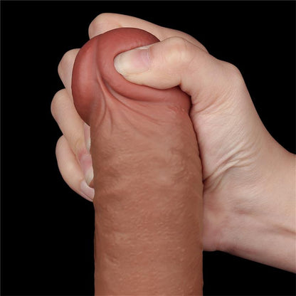 LOVETOY - DILDO SLIDING SKIN 9.5 BROWN