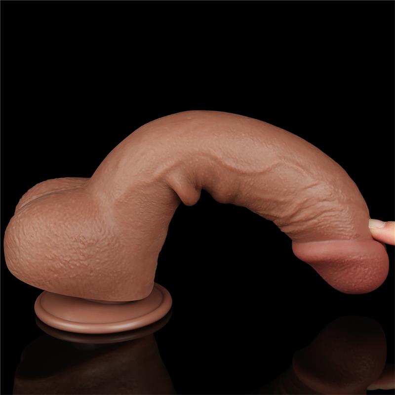 LOVETOY - DILDO SLIDING SKIN 9.5 BROWN