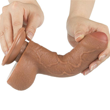 LOVETOY - DILDO SLIDING SKING 7 BROWN