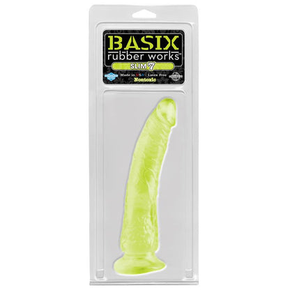 BASIX RUBBER WORKS - DILDO SLIM 17,78 CM GLOW IN THE DARK