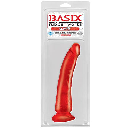 BASIX RUBBER WORKS - DILDO SLIM 17,78 CM RED