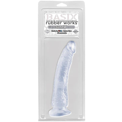 BASIX RUBBER WORKS - DILDO SLIM 17,78 CM WITH SUCTION CUP - CLEAR