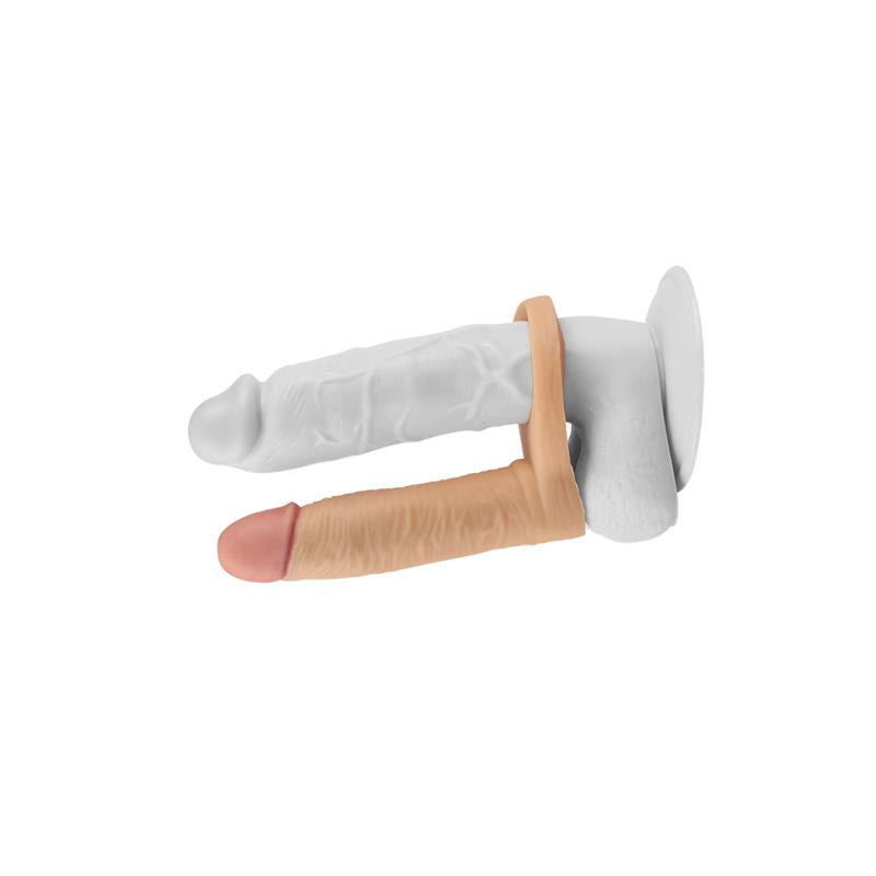LOVETOY - DILDO THE ULTRA SOFT DOUBLE WITH VIBRATION 5.8 FLESH