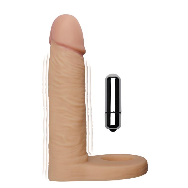 LOVETOY - DILDO THE ULTRA SOFT DOUBLE WITH VIBRATION 5.8 FLESH