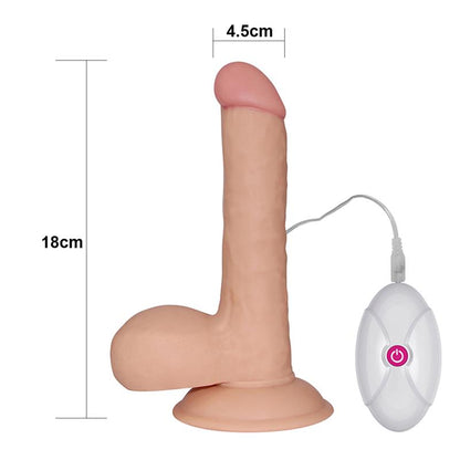 LOVETOY - DILDO THE ULTRA SOFT DUDE WITH VIBRATION 7.5 FLESH