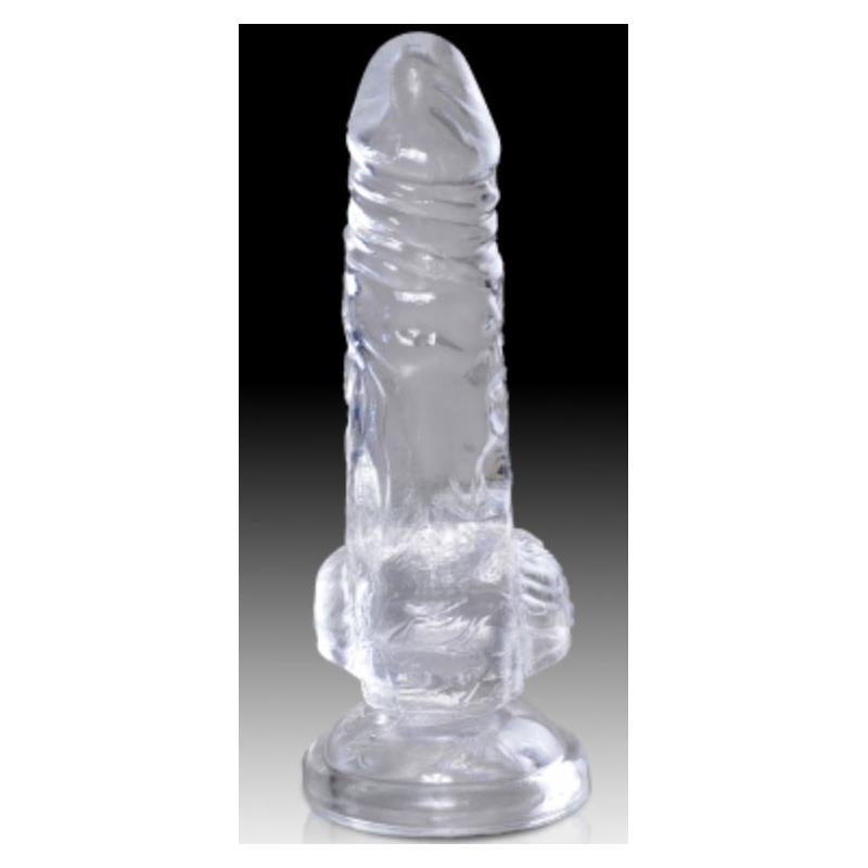 KING COCK - DILDO WITH BALLS CLEAR 4 CLEAR