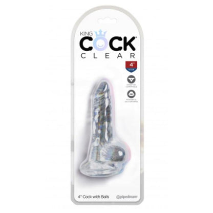 KING COCK - DILDO WITH BALLS CLEAR 4 CLEAR