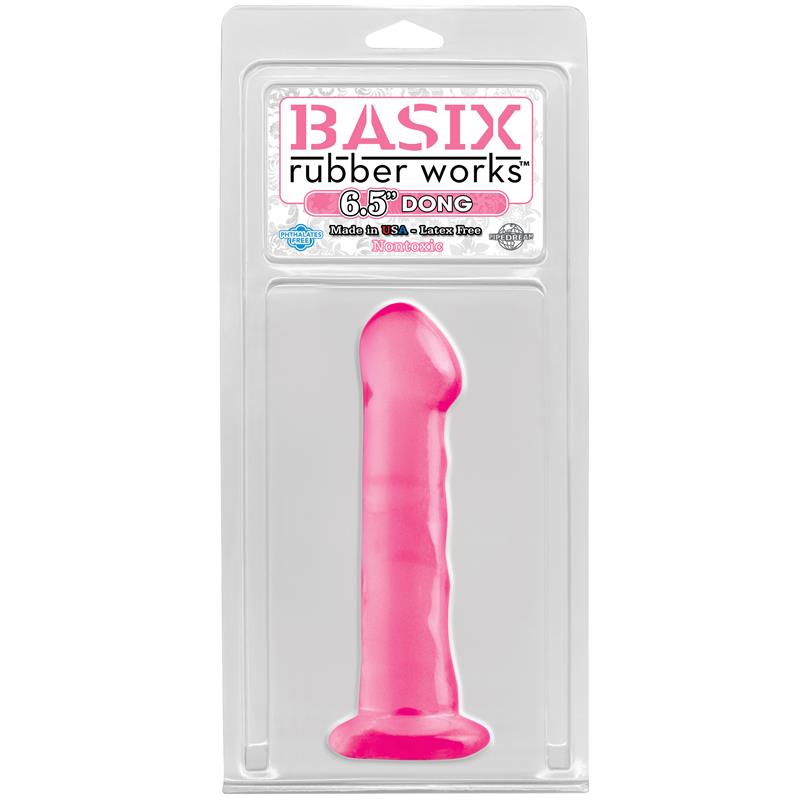 BASIX RUBBER WORKS - DILDO WITH SUCTION 16.51 CM PINK