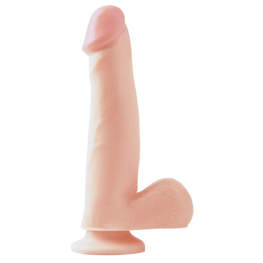 BASIX RUBBER WORKS - DILDO WITH TESTICLES AND SUCTION CUP - FLESH 19 CM