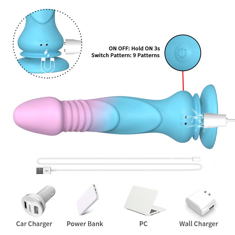 URBAN SKY - DILDO WITH THRUSTING AND VIBRATION WITH SUCTION CUP 19.2 CM