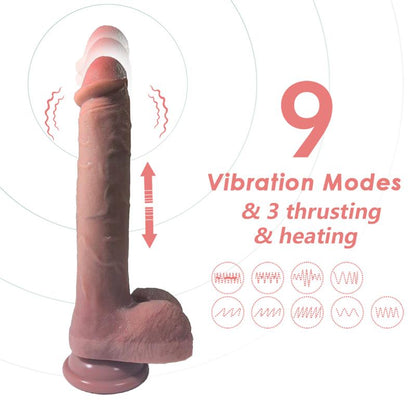 URBAN SKY - DILDO WITH VIBRATION, THRUSTING AND HEATING 28 CM