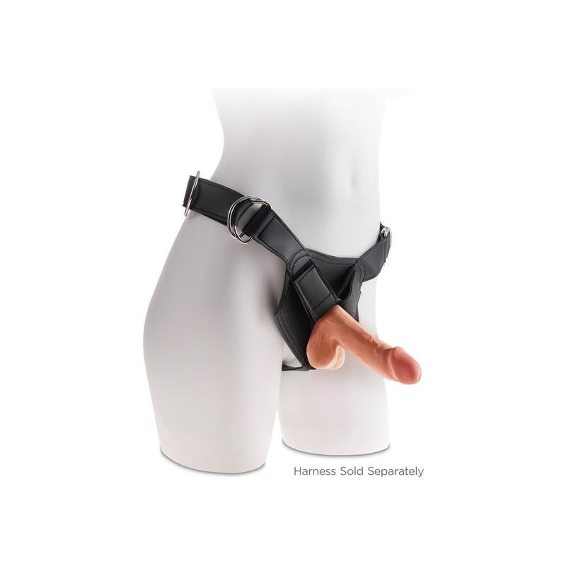 KING COCK - DILDO TRIPLE DENSITY WITH TESTICLES 6.5 CARAMEL