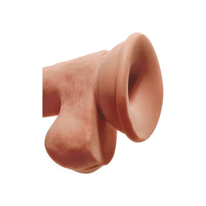 KING COCK - DILDO TRIPLE DENSITY WITH TESTICLES 6.5 CARAMEL