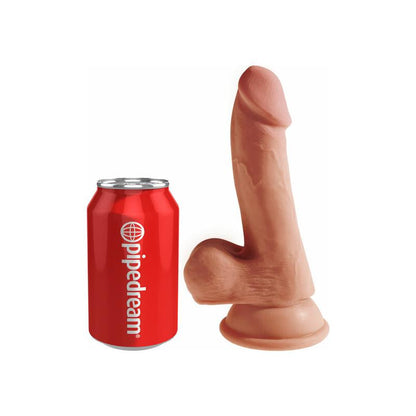 KING COCK - DILDO TRIPLE DENSITY WITH TESTICLES 6.5 CARAMEL