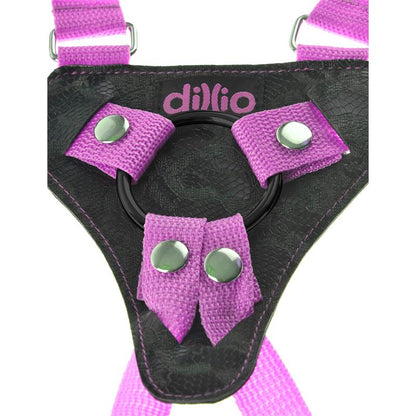 DILLIO - SUSPENDER HARNESS WITH DILDO 19 CM-7 PINK