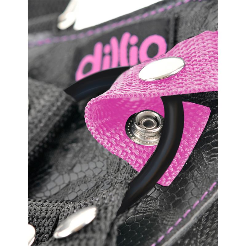 DILLIO - SUSPENDER HARNESS WITH DILDO 19 CM-7 PINK