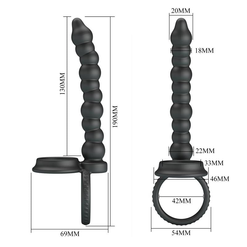PRETTY LOVE - DILLION DOUBLE PENETRATION COCK RING BLACK