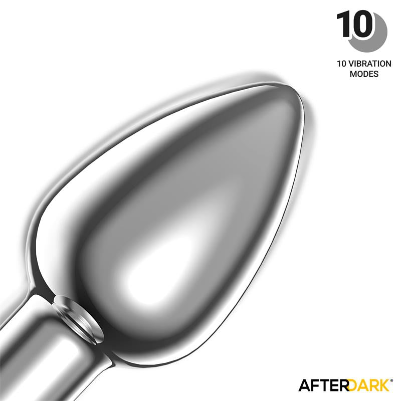 AFTERDARK - DIMPOR CHROME ANAL PLUG WITH VIBRATION AND MAGNETIC USB SIZE L