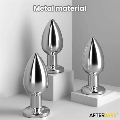 AFTERDARK - DIMPOR CHROME ANAL PLUG WITH VIBRATION AND MAGNETIC USB SIZE L