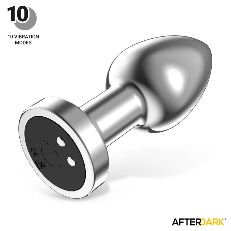 AFTERDARK - DIMPOR CHROME ANAL PLUG WITH VIBRATION AND MAGNETIC USB SIZE L