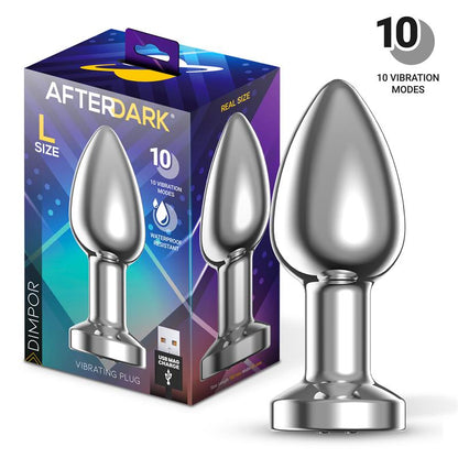 AFTERDARK - DIMPOR CHROME ANAL PLUG WITH VIBRATION AND MAGNETIC USB SIZE L