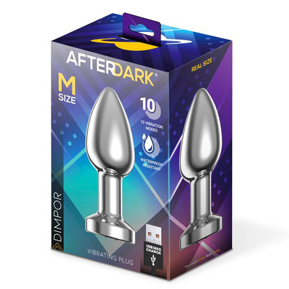 AFTERDARK - DIMPOR CHROME ANAL PLUG WITH VIBRATION AND MAGNETIC USB SIZE M
