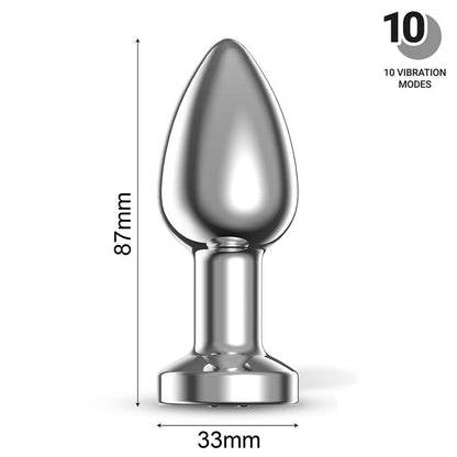 AFTERDARK - DIMPOR CHROME ANAL PLUG WITH VIBRATION AND MAGNETIC USB SIZE M