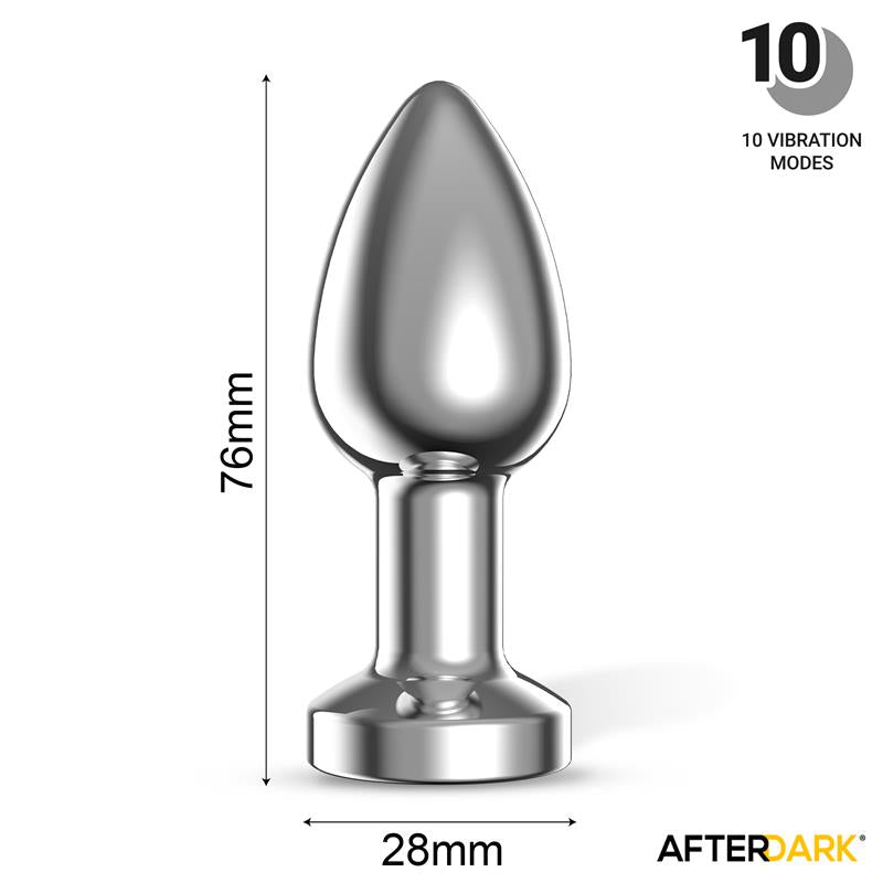 AFTERDARK - DIMPOR CHROME ANAL PLUG WITH VIBRATION AND MAGNETIC USB SIZE S