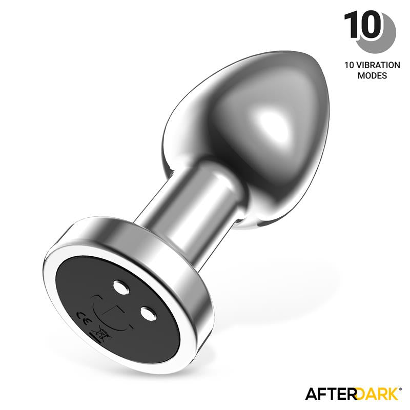 AFTERDARK - DIMPOR CHROME ANAL PLUG WITH VIBRATION AND MAGNETIC USB SIZE S