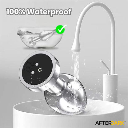 AFTERDARK - DIMPOR CHROME ANAL PLUG WITH VIBRATION AND MAGNETIC USB SIZE S