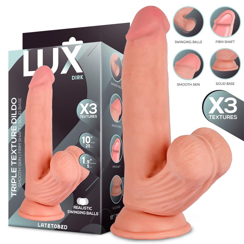 LUX - DIRK TRIPLE DENSITY DILDO WITH SWINGING BALLS 10
