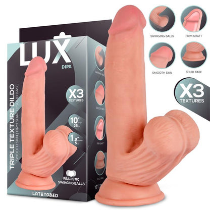 LUX - DIRK TRIPLE DENSITY DILDO WITH SWINGING BALLS 10