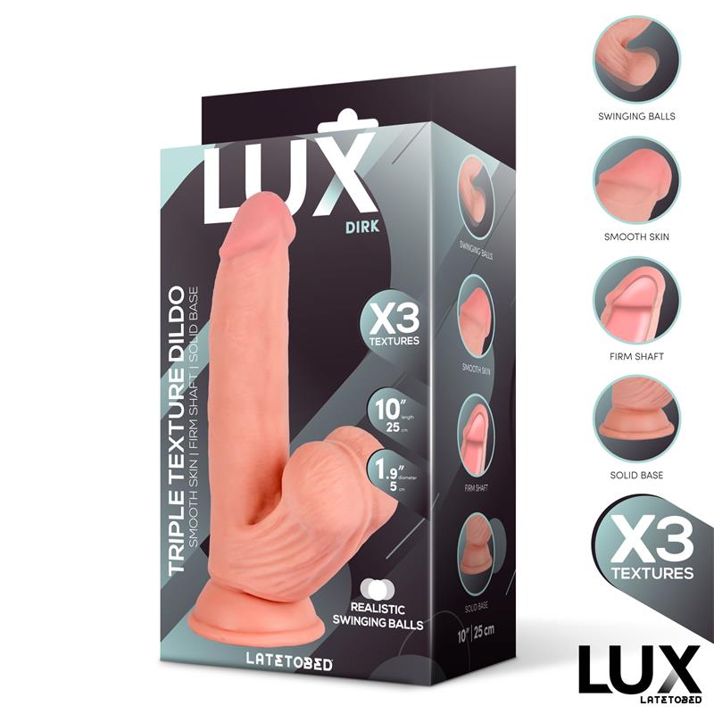 LUX - DIRK TRIPLE DENSITY DILDO WITH SWINGING BALLS 10
