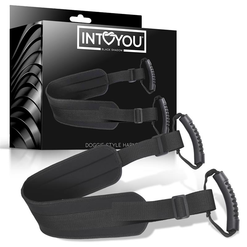 INTOYOU BLACK SHADOW - DOGGIE STYLE HARNESS VEGAN LEATHER