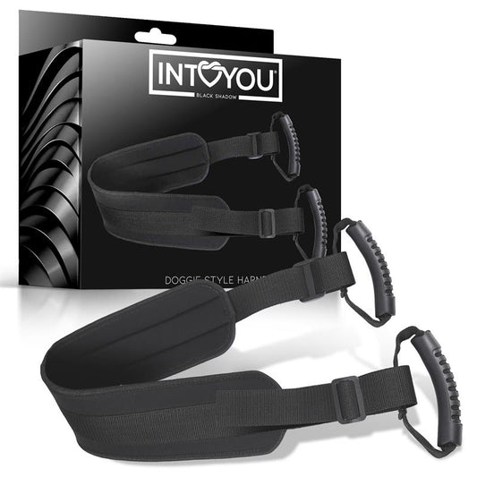 INTOYOU BLACK SHADOW - DOGGIE STYLE HARNESS VEGAN LEATHER